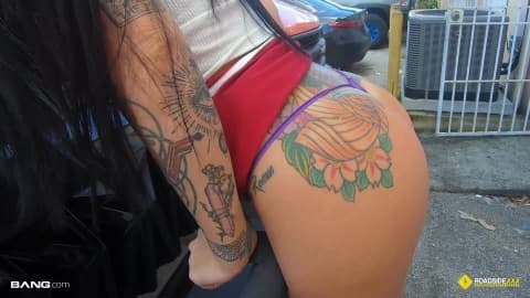 French slut having sex in a garage