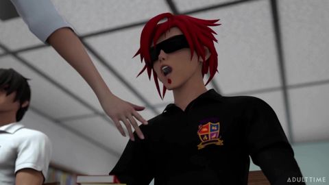 Professeure Hentai aux Lunettes Baise Étudiant en Classe