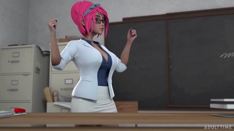 Professeure Hentai aux Lunettes Baise Étudiant en Classe